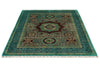 5x7 Multicolor and Green Turkish Tribal Rug