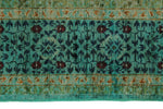 5x7 Multicolor and Green Turkish Tribal Rug