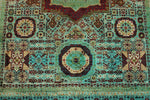 5x7 Multicolor and Green Turkish Tribal Rug