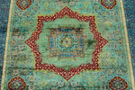 4x6 Multicolor and Navy Turkish Tribal Rug