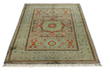 4x6 Gray and Multicolor Turkish Tribal Rug