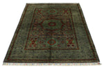 4x6 Gray and Multicolor Turkish Tribal Rug