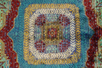 6x8 Multicolor and Blue Turkish Tribal Rug