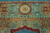 6x8 Multicolor and Blue Turkish Tribal Rug