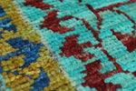 6x8 Purple and Light Blue Turkish Tribal Rug