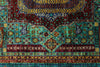 6x8 Multicolor and Green Turkish Tribal Rug