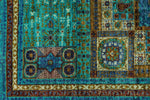 6x8 Multicolor and Blue Turkish Tribal Rug