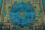 6x8 Multicolor and Blue Turkish Tribal Rug