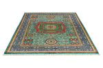 6x8 Light Blue and Gray Turkish Tribal Rug