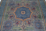 7x10 Multicolor and Gray Turkish Tribal Rug