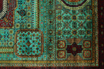 7x10 Turquoıse and Red Turkish Tribal Rug