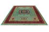 7x10 Turquoıse and Red Turkish Tribal Rug