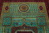 7x10 Turquoıse and Red Turkish Tribal Rug