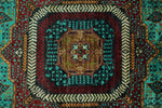 7x10 Turquoıse and Red Turkish Tribal Rug