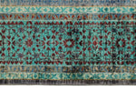 5x7 Gray and Green Turkish Tribal Rug