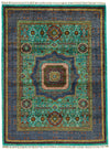 5x7 Light Blue and Gray Turkish Tribal Rug