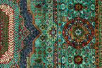 5x7 Light Blue and Gray Turkish Tribal Rug