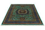 5x7 Light Blue and Gray Turkish Tribal Rug