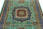 5x7 Light Blue and Gray Turkish Tribal Rug