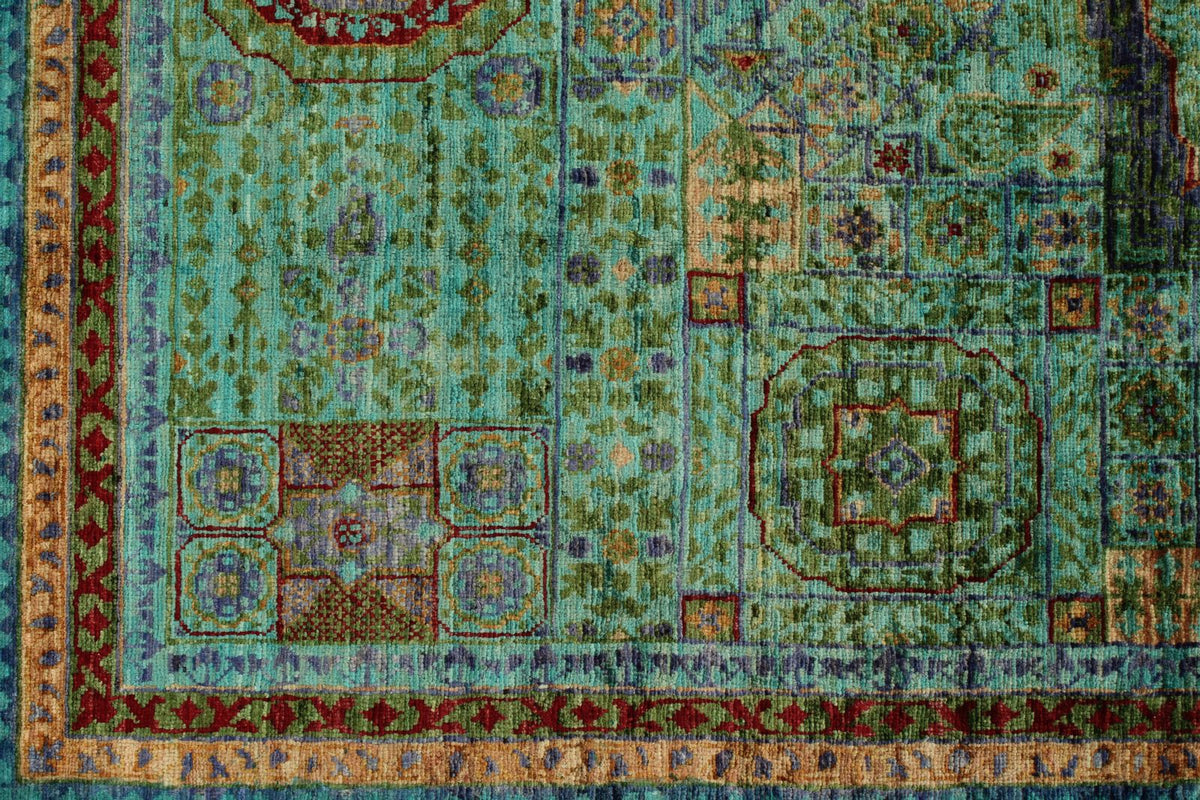 5x7 Turquoıse and NavyTurkish Tribal Rug