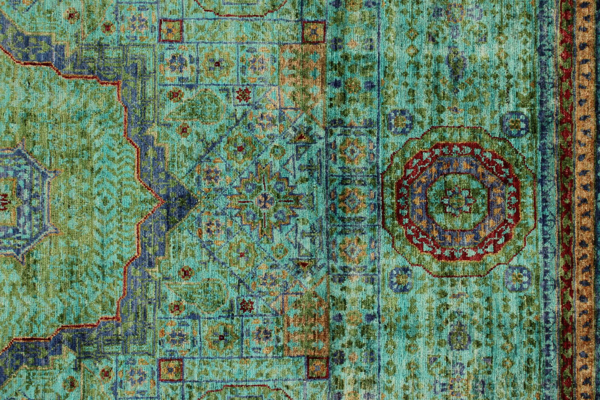 5x7 Turquoıse and NavyTurkish Tribal Rug