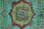 4x6 Turquoise and Red Turkish Tribal Rug