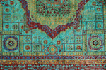 4x6 Turquoise and Red Turkish Tribal Rug