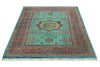 4x6 Turquoise and Red Turkish Tribal Rug