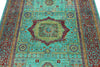 4x6 Turquoise and Red Turkish Tribal Rug