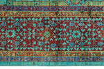 4x6 Turquoise and Red Turkish Tribal Rug