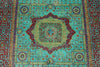 4x6 Turquoise and Red Turkish Tribal Rug