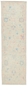 3x10 Gray and Ivory Turkish Oushak Runner