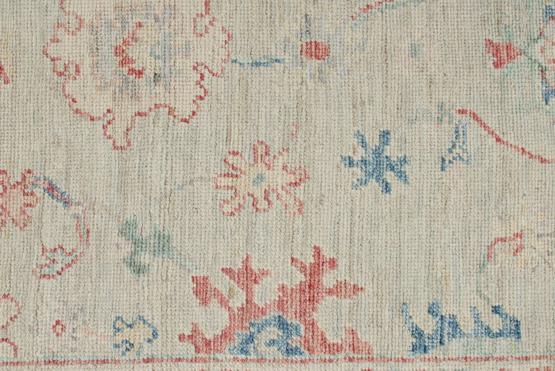 3x10 Gray and Ivory Turkish Oushak Runner
