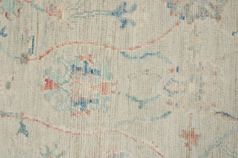 3x10 Gray and Ivory Turkish Oushak Runner