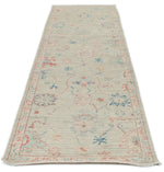 3x10 Gray and Ivory Turkish Oushak Runner