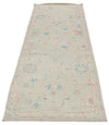 3x10 Gray and Ivory Turkish Oushak Runner