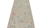 3x10 Gray and Ivory Turkish Oushak Runner