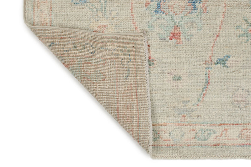3x10 Gray and Ivory Turkish Oushak Runner
