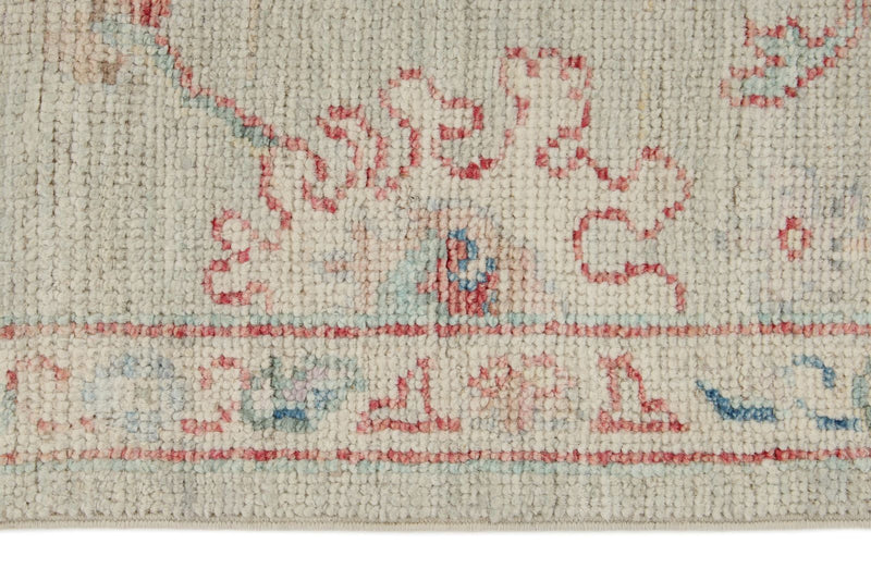 3x10 Gray and Ivory Turkish Oushak Runner