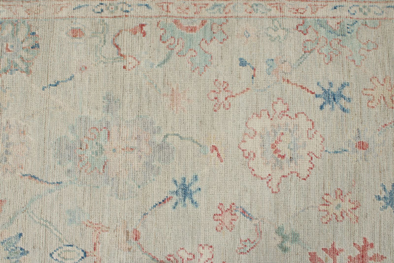 3x10 Gray and Ivory Turkish Oushak Runner