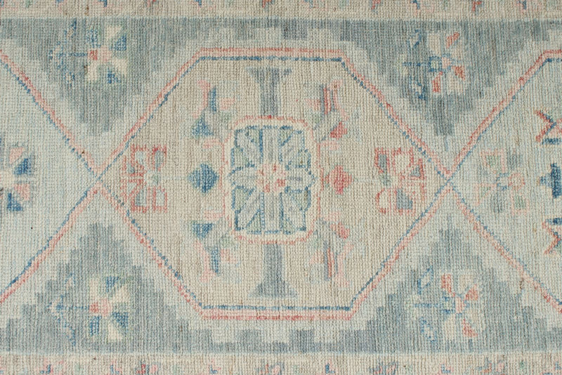 3x10 Gray and Ivory Turkish Oushak Runner