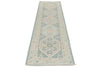 3x10 Gray and Ivory Turkish Oushak Runner