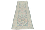 3x10 Gray and Ivory Turkish Oushak Runner