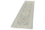 3x10 Gray and Ivory Turkish Oushak Runner