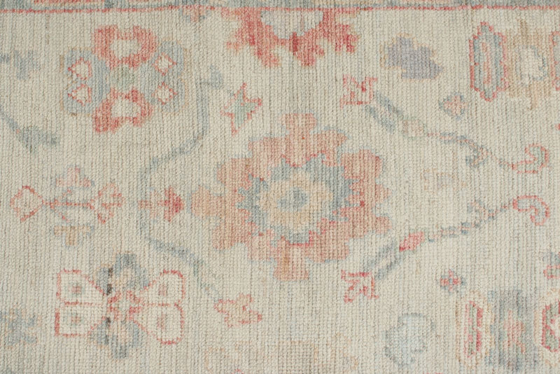 3x10 Blue and Ivory Turkish Oushak Runner