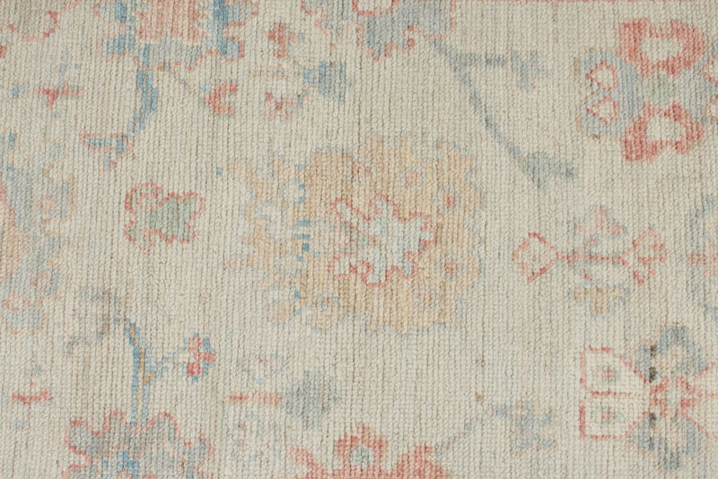 3x10 Blue and Ivory Turkish Oushak Runner