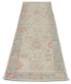 3x10 Blue and Ivory Turkish Oushak Runner