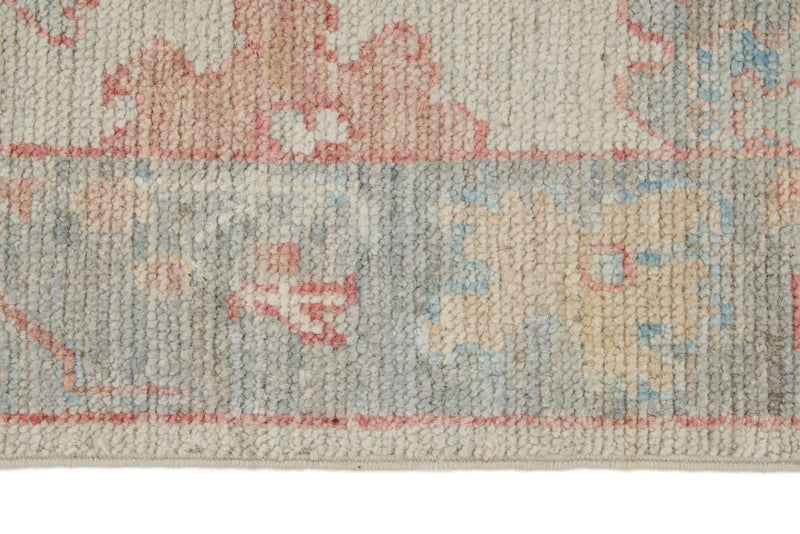 3x10 Blue and Ivory Turkish Oushak Runner