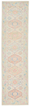 3x10 Beige and Multicolor Turkish Oushak Runner