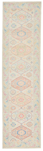 3x10 Beige and Multicolor Turkish Oushak Runner